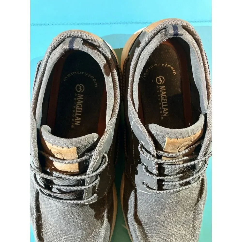 Magellan Outdoors Men's Gray Canvas Sneaker Lace-Up Memory Foam 11 EE MPN 163003